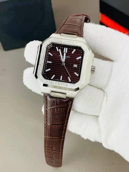 P.P Leather Strap Watch | Brown