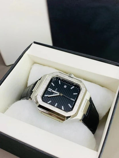 P.P Leather Strap Watch | Black