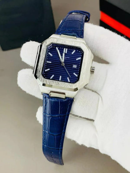 P.P Leather Strap Watch | Blue